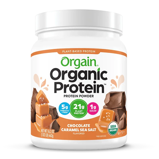 Organic Protein? Plant Based Protein Powder - Chocolate Caramel Sea Salt